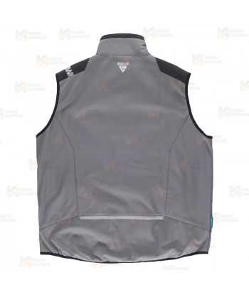 Chaleco bicolor acolchado con tejido softshell color gris y negro