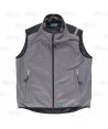 Chaleco bicolor acolchado con tejido softshell color gris y negro