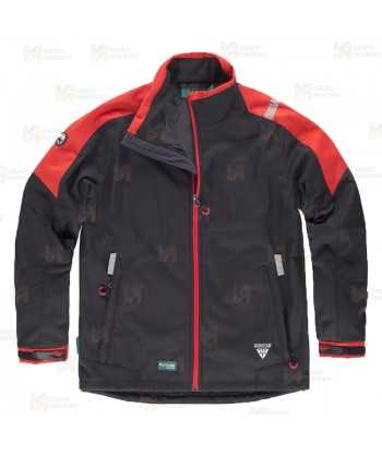 Parka ligera de tejido softshell bicolor con membrana color negro y rojo