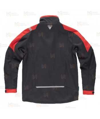 Parka ligera de tejido softshell bicolor con membrana color negro y rojo