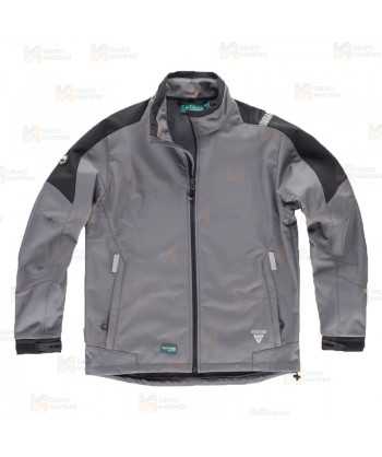 Parka ligera de tejido softshell bicolor con membrana color gris y negro