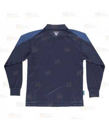 Polo de manga larga bicolor de tejido transpirable  color marino y azafata