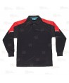 Polo de manga larga bicolor de tejido transpirable  color negro y rojo