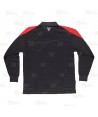 Polo de manga larga bicolor de tejido transpirable  color negro y rojo