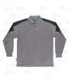 Polo de manga larga bicolor de tejido transpirable  color gris y negro