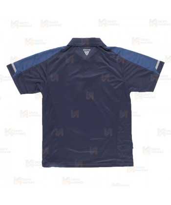 Polo de manga corta bicolor de tejido transpirable color marino y azafata