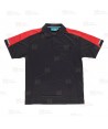 Polo de manga corta bicolor de tejido transpirable color negro y rojo