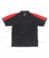Polo de manga corta bicolor de tejido transpirable color negro y rojo