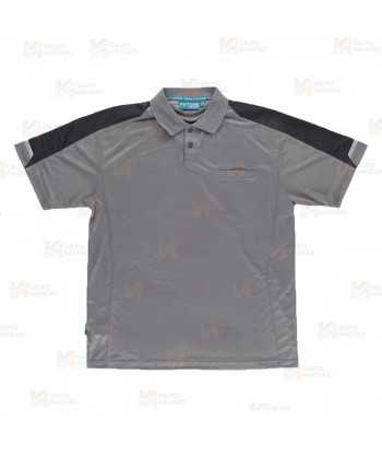 Polo de manga corta bicolor de tejido transpirable color gris y negro