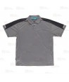 Polo de manga corta bicolor de tejido transpirable color gris y negro