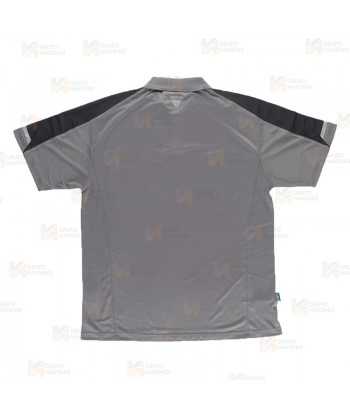 Polo de manga corta bicolor de tejido transpirable color gris y negro