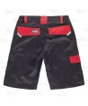 Bermuda bielástico multibolsillos con refuerzos color negro y rojo