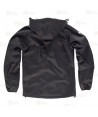 Cazadora softshell unisex con capucha para actividades outdoor color negro y verde menta