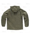 Cazadora softshell unisex con capucha para actividades outdoor color verde caza y amarillo flúor