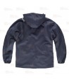 Cazadora softshell unisex con capucha para actividades outdoor color azul marino y verde lima