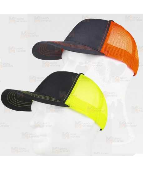 Gorra bicolor de alta visibilidad de rejilla transpirable