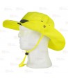 Gorro tipo safari de alta visibilidad con alas ajustables color amarillo flúor