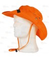 Gorro tipo safari de alta visibilidad con alas ajustables color naranja flúor