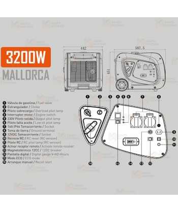 Generador Inverter a gasolina de 3.200W