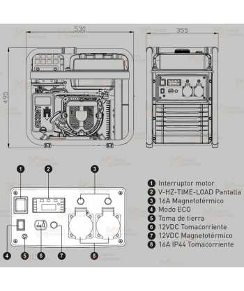 Generador monofásico Inverter a gasolina de 3.800W