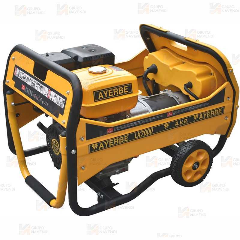 Generador eléctrico con motor a gasolina de 4 tiempos y 5.500W de potencia y arranque eléctrico