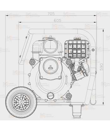 Motobomba de 4" para aguas sucias (110.000 l/h) 30 metros