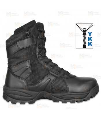 Bota táctica de piel nailon extra resistente con cremallera 8"