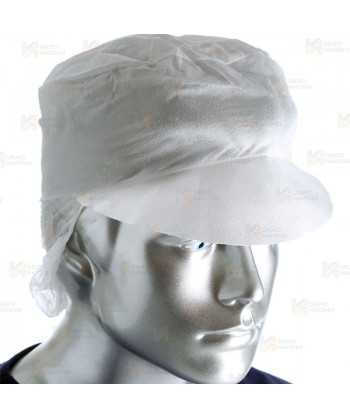 Gorro desechable con visera y recoge pelo color blanco