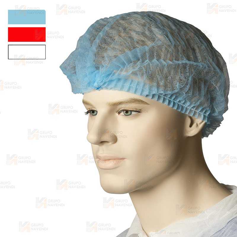 Gorro desechable azul de doble goma y detectable