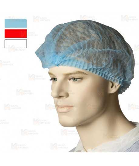 Gorro desechable azul de doble goma y detectable