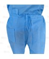 Pijama sanitario desechable de cuello pico y  color azul (50 Unid.)