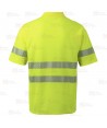 Polo alta visibilidad clase 2 de manga corta y cintas segmentadas amarillo flúor