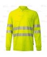 Polo alta visibilidad clase 2 de manga larga y cintas segmentadas amarillo flúor
