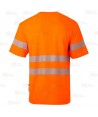 Camiseta alta visibilidad naranja flúor clase 2 de algodón con cintas segmentadas