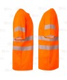 Camiseta alta visibilidad naranja flúor clase 2 de algodón con cintas segmentadas