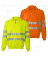 Sudadera de media cremallera alta visibilidad con cintas segmentadas