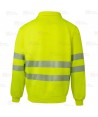 Sudadera de media cremallera alta visibilidad color amarillo flúor con cintas segmentadas