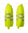 Sudadera de media cremallera alta visibilidad color amarillo flúor con cintas segmentadas
