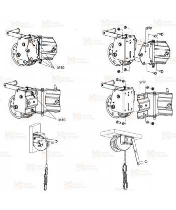 Torno de cable de acero de 20 y 25 m y Ø 6,3 mm para trípode TM7