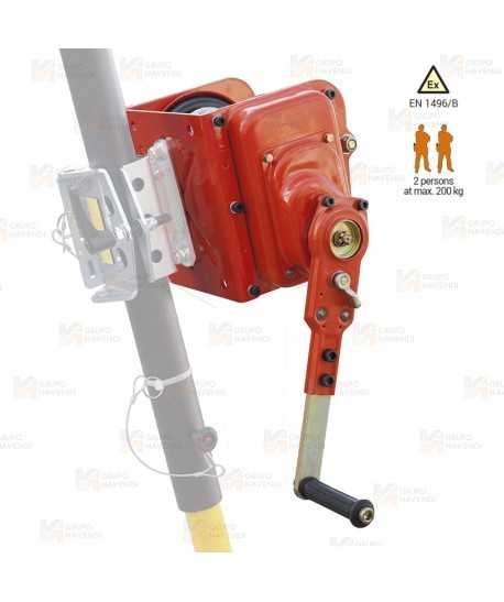 Torno de cable de acero de 25, 30, 35, 45 y 50 m y Ø 6,3 mm para trípode