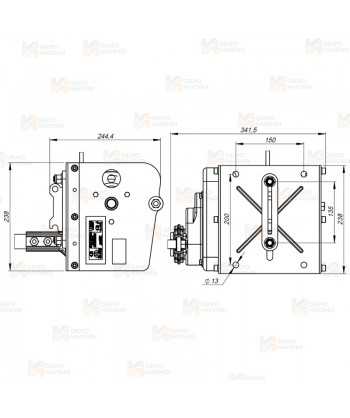 Torno de cable de acero de 25, 30, 35, 45 y 50 m y Ø 6,3 mm para trípode