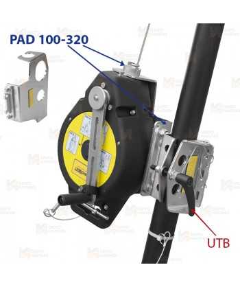 Retráctil con recuperador y cable de acero de 25 metros