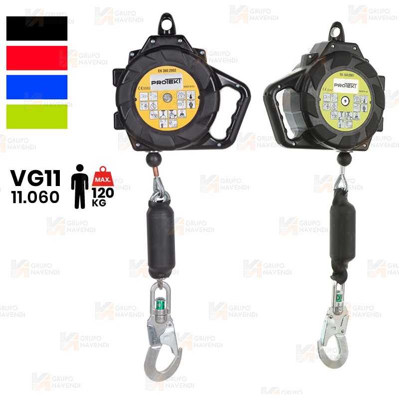 Retráctil cable de acero 6, 8, 10 y 11 m. para trabajos en horizontal y vertical