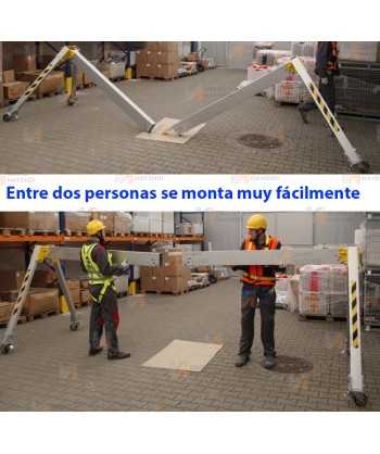 Pórtico anticaidas para trabajos en espacios confinados para tres personas