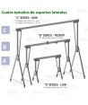 Pórtico de aluminio portátil para cargas de hasta 3.500 kg o 5 usuarios