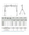 Pórtico de aluminio portátil para cargas de hasta 3.500 kg o 5 usuarios
