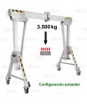 Pórtico de aluminio portátil para cargas de hasta 3.500 kg o 5 usuarios