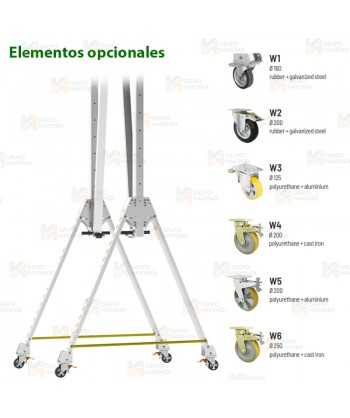 Pórtico portátil de aluminio modular para cargas pesadas de hasta 2.000 kg o tres usuarios simultáneamente