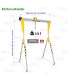Pórtico portátil de aluminio para cargas de hasta 500 kg o un máximo de 2 usuarios