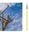 Pértiga aislante telescópica de fibra de vidrio de 5, 6, 8 y 9 m